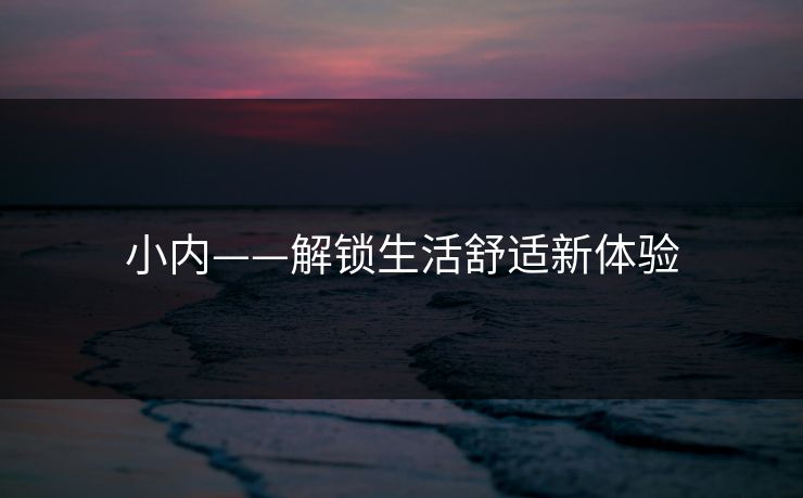 小内——解锁生活舒适新体验