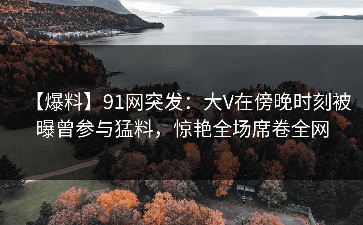 【爆料】91网突发：大V在傍晚时刻被曝曾参与猛料，惊艳全场席卷全网